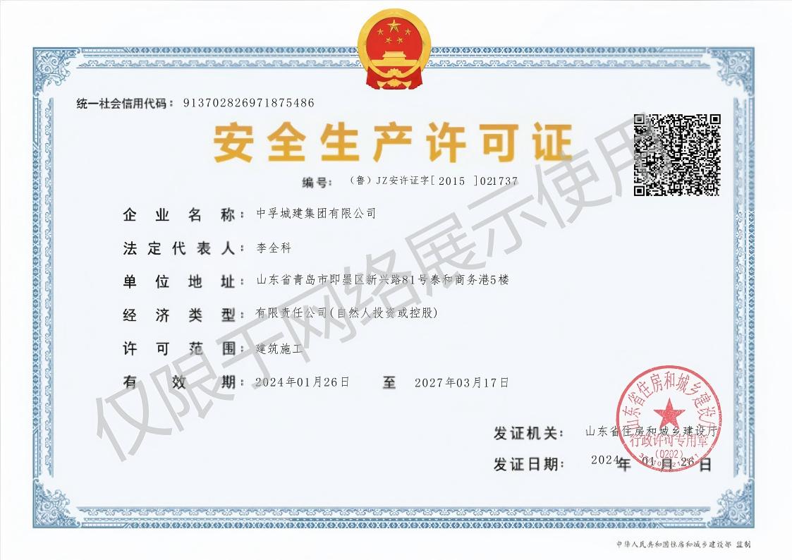 2.电子证--安许（鲁）JZ安许证字（2015）